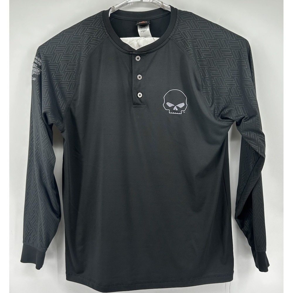 Harley Davidson Of Baltimore Skull Front Long Sleeve Pullover Black Men's XL